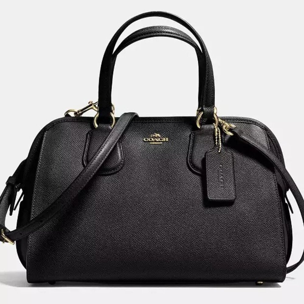 Euc Coach Nolita Black Crossgrain Leather Crossbody Bag Purse